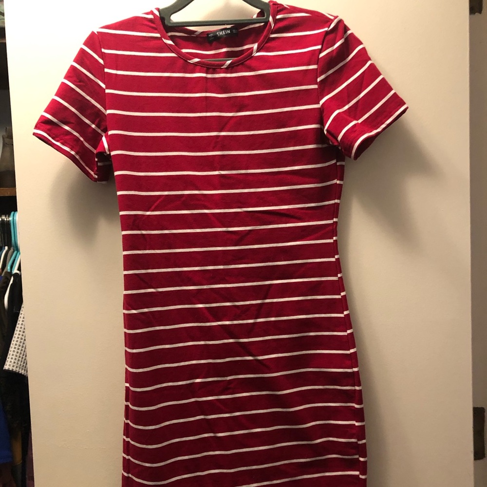 Red stripped dress